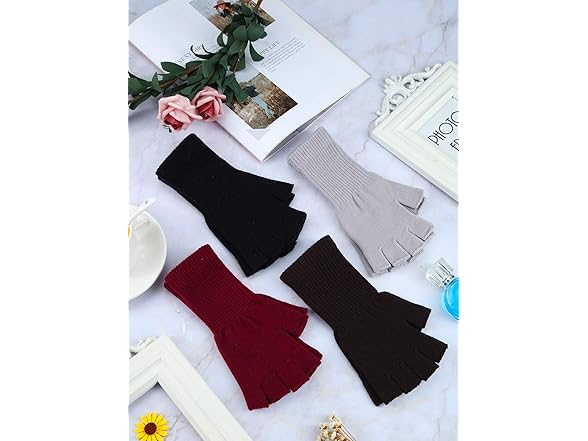 SATINIOR 8 Pack Women Fingerless Gloves