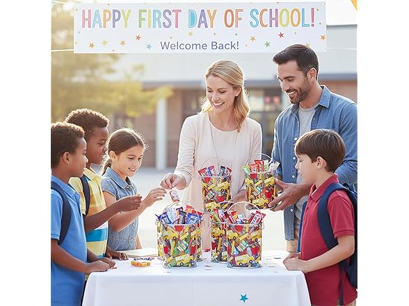 Back to School Metal Paint Bucket Favor Containers