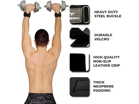 YAGHZU Weight Lifting Grips with Wrist Straps