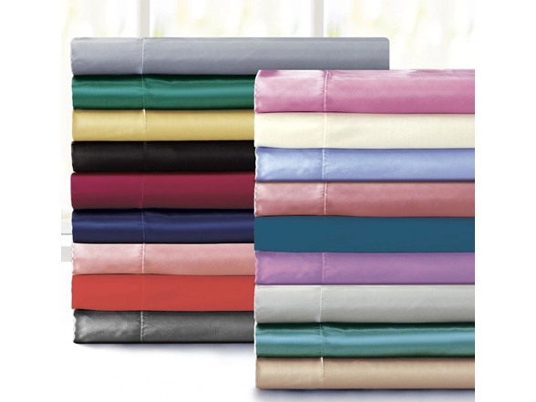 Bibb Home Silky Satin 4 Piece Sheet Set