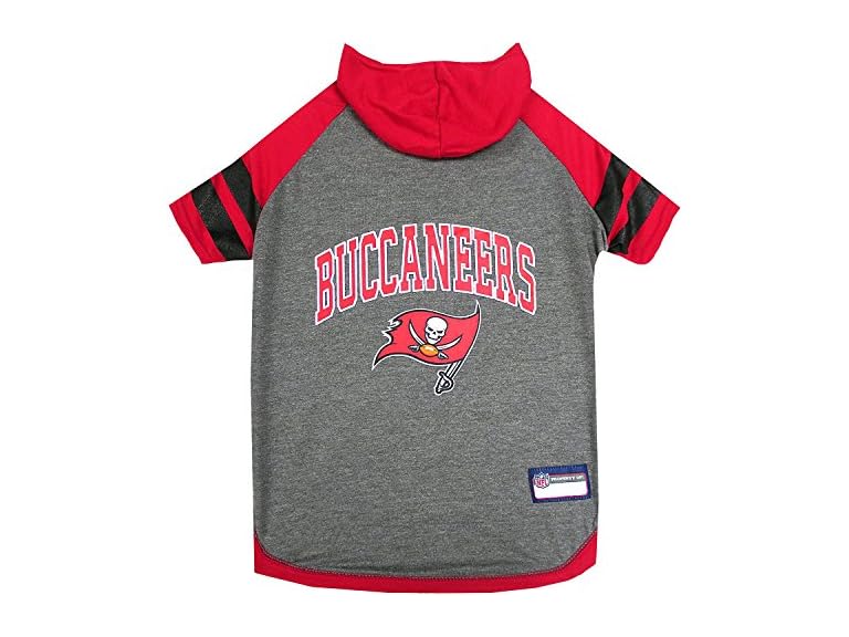 Pets First NFL Tampa Bay Buccaneers Hoodie for Dogs & Cats. | NFL Football Licensed Dog Hoody Tee Shirt, Small | Sports Hoody T-Shirt for Pets | Licensed Sporty Dog Shirt