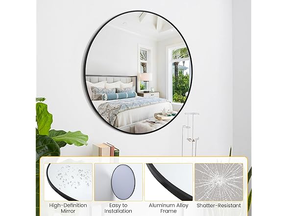GAOMON Round Mirror 18" Bathroom Mirror