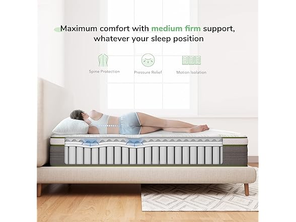 Novilla 12 Inch King Memory Foam Hybrid Mattress