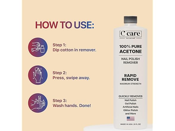 100% Pure Acetone Nail Polish Remover