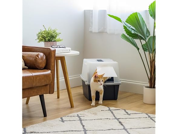 IRIS USA Large Front Door Cat Litter Box, Wa