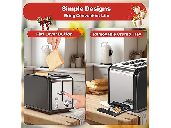 YSSOA 2 Slice Stainless Steel Toaster