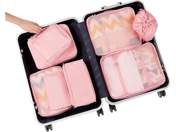 8 Pc Packing Cubes Luggage Organizers