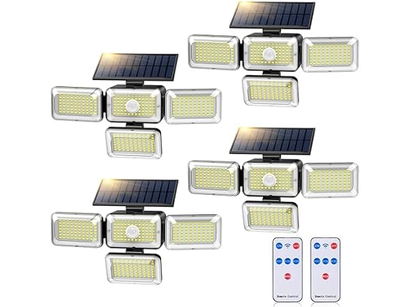YSEAGA 4 Pack Solar Outdoor Lights