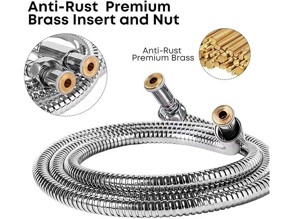 Klabb 59 Inch/150cm Stainless Steel Handheld Shower Hose