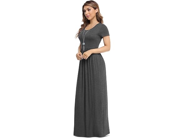 Viishow Women (L) Short Sleeve Loose Pockets Grey