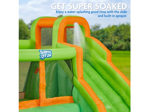 Sunny & Fun Compact Bounce-A-Round Inflatable Water Slide Park