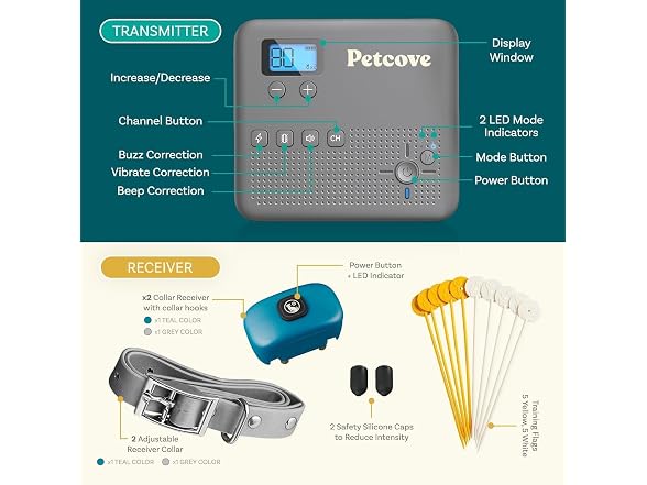PetCove PawGuard 2-Dog Wireless Dog Fence & Training Collar