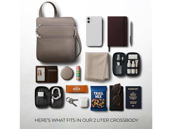 Travelon Anti-theft Classic Slim Double Zip Crossbody