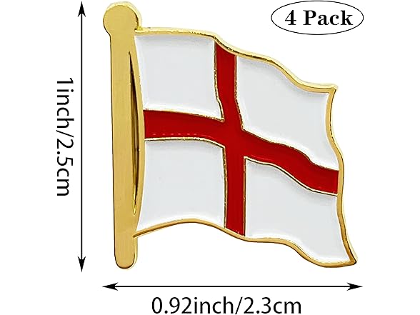 HSQCEZ 4 Pack England Flag Lapel Pin