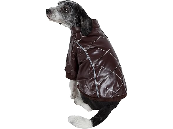 Pet Life ® Wuff-Rider Suede Dog Coat