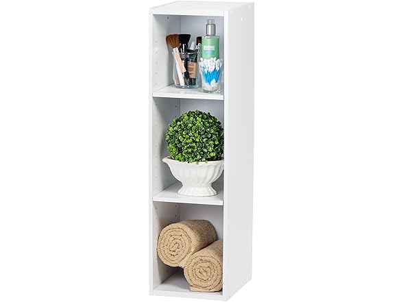 IRIS USA 3-Tier Cubby Storage Bookshelf with Adjustable Shelves