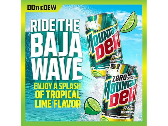 12PK Mountain Dew, Baja Cabo Citrus Zero Sugar