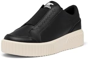 Sorel Women's ONA Ave Slip On Sneaker, Black/Chalk, 9