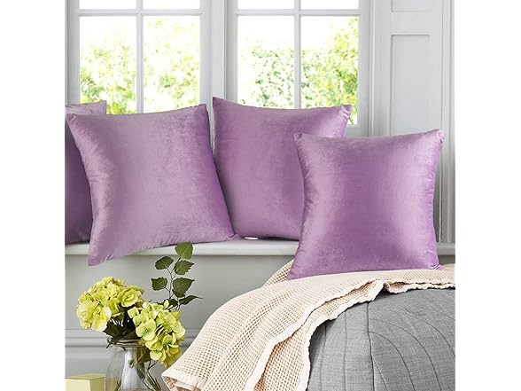 Nestl Throw Pillow Covers, Cozy Velvet, Set of 4