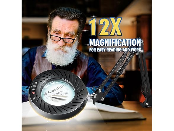 12X Magnifying Glass with Light and
