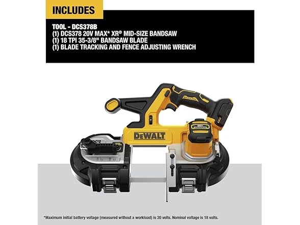 DEWALT DCS378B Brushless Bandsaw