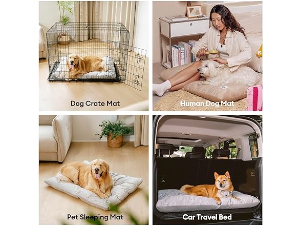 FUNNY FUZZY W2043 2 in 1 Dog Bed Crate Pad Dark Grey L