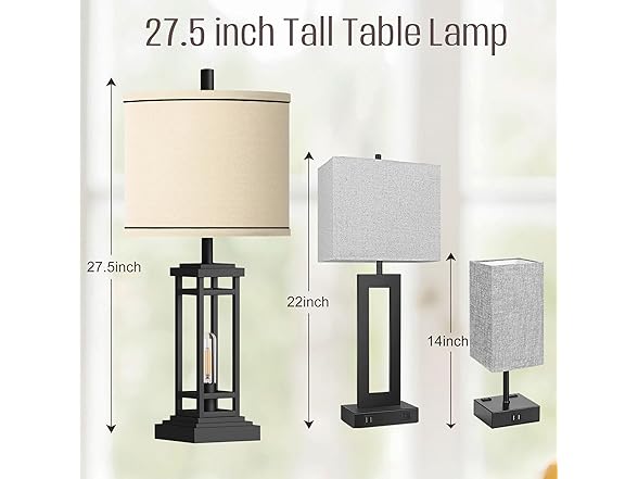 ROTTOGOON Farmhouse Table Lamp Set