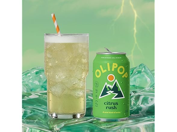OLIPOP Prebiotic Soda Pop, Citrus Rush, 12Pk