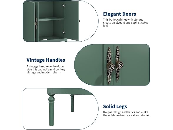 Garvee 59" Sideboard Cabinet, Green