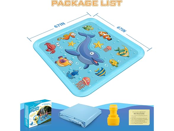 Growsland 67in Splash Pad Outdoor Kids