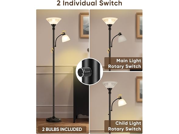 PARTPHONER Torchiere Floor Lamp