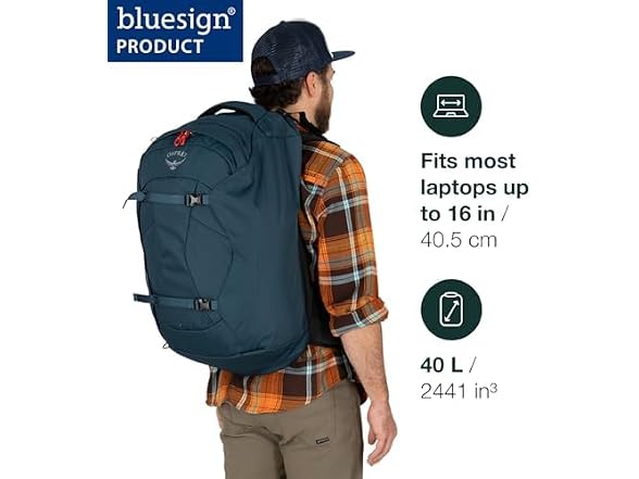 Osprey 10003320 O/S Osprey Farpoint 40L Men's Travel Back