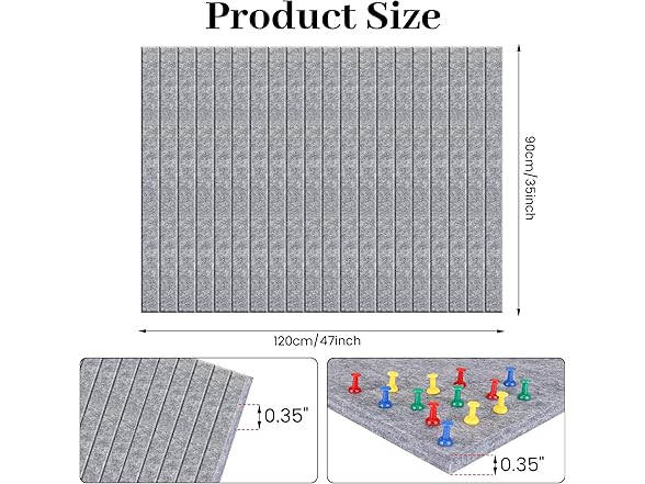 femst Large Grey Felt Bulletin Board