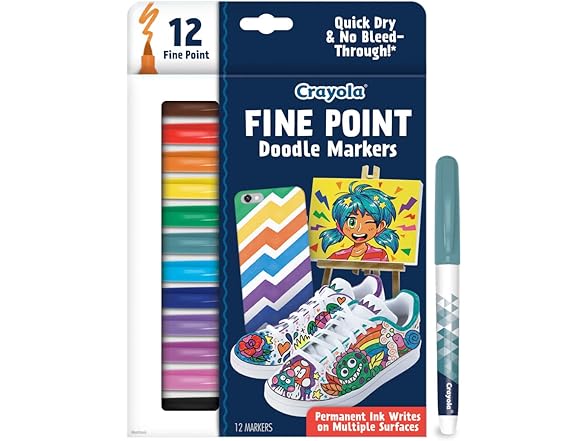 Crayola Fine Point Markers (12ct) No Bleed