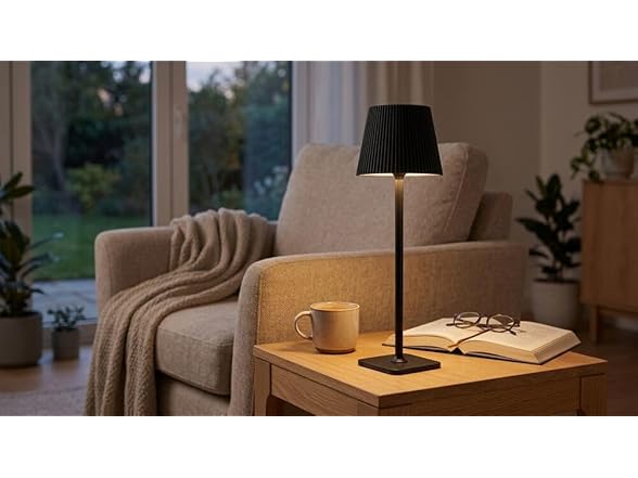 Mikasa Fluted Rechargeable LED Table Lam