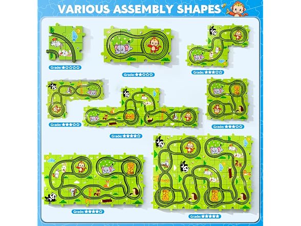 48-Piece Floor Puzzle Race Track 2-Pack