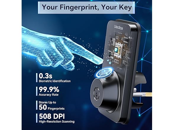 Ulecoce Fingerprint Keypad Deadbolt
