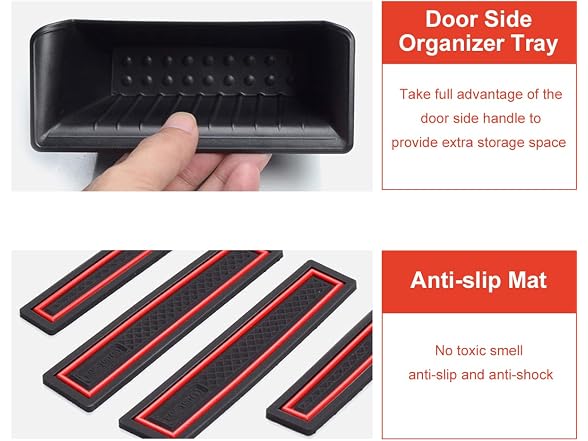 4Pcs for Ram 1500 Door Side Organizer Tray
