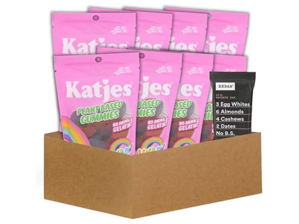 9 Item Set- Katjes Gummies Rainbow & RXBAR Sea Salt