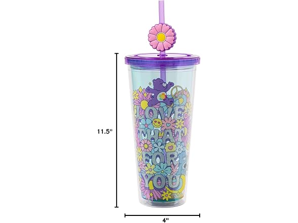 Care Bears Groovy Love Quote, Plastic Cold Cup, 24oz