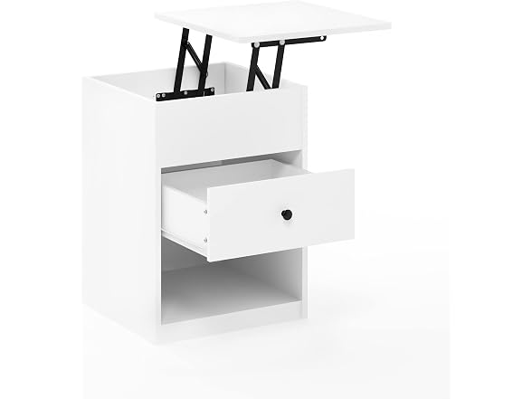 Furinno Jensen Night Stand, Lift-Top Nightstand with Drawer