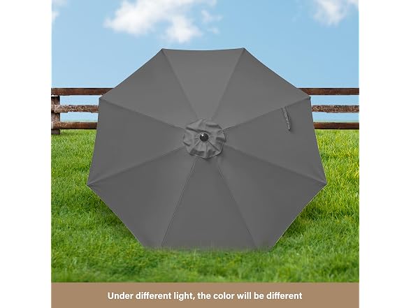HealSmart 9ft Patio Umbrella Grey