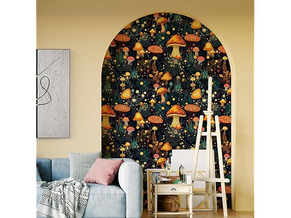 MAGAFA Fairytale Mushroom Peel & Stick Wallpaper