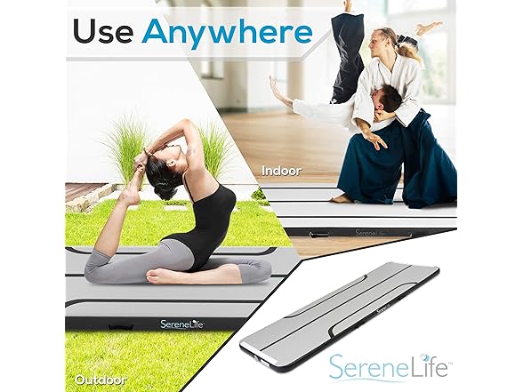 SereneLife Inflatable Gymnastics Mat 9.8 ft Air Track Tumble Mat - Gallery 6