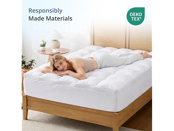 EGOHOME Queen Size Mattress Topper - Comfort Pillow Top Mattress Pad
