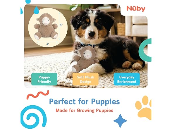 Nuby Plush Dog Toy 2-Pack- Plush Little Lamb