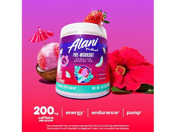 Alani Nu Pre Workout Powder Hawaiian Shaved ICE