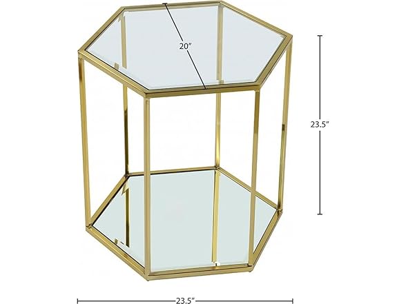 Sei Gold Glass & Steel End/Side Table