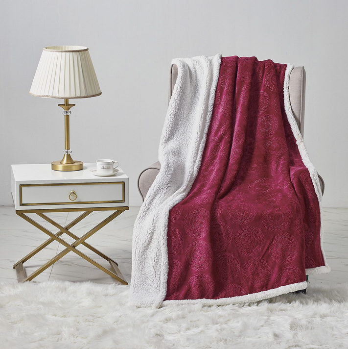 Caesar Embossed Sherpa Throw - Gallery 11