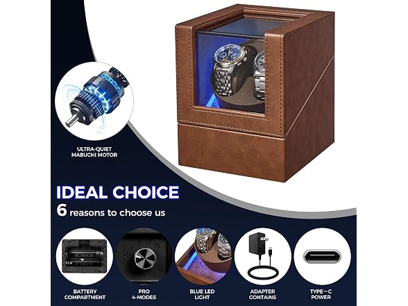 BEWISHOME Double Watch Winder